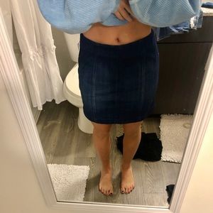 Denim pencil skirt